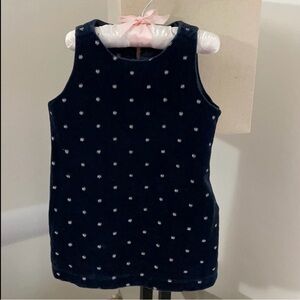 GAP Dark Blue Velvet Dress with Light Floral Accents